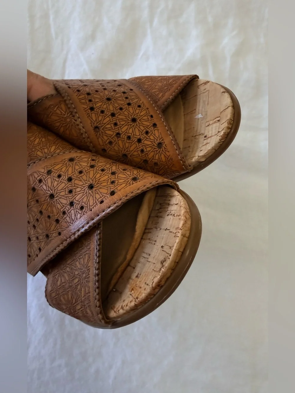PIKOLINOS | SZ 39 (US 8) | Brown Leather Vigo Wedge Heels Slingbacks Sandals